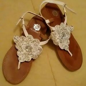 White Rhinestone sandal